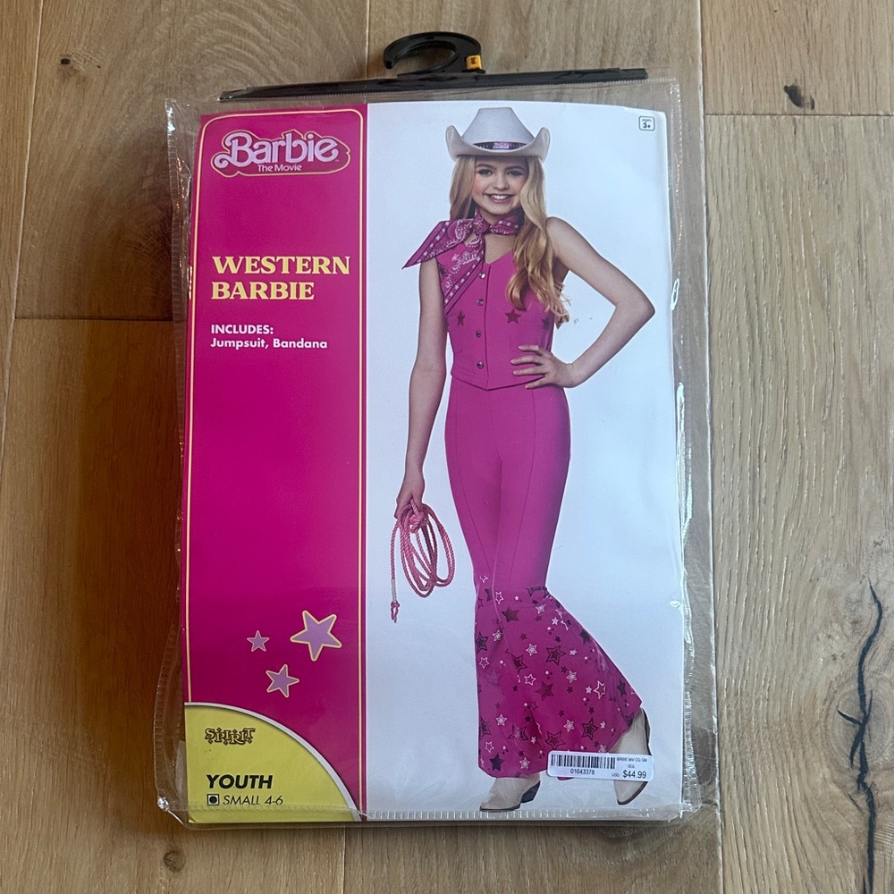 Barbie Western Pink Jumpsuit Halloween Costume size 4-6 girls